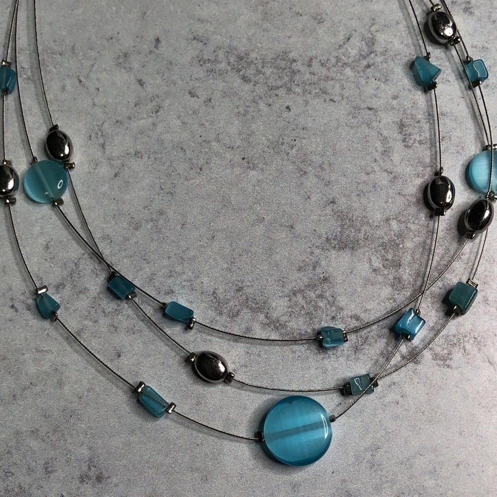 Lia Sophia Blue And Silver Multi Strand Ne…